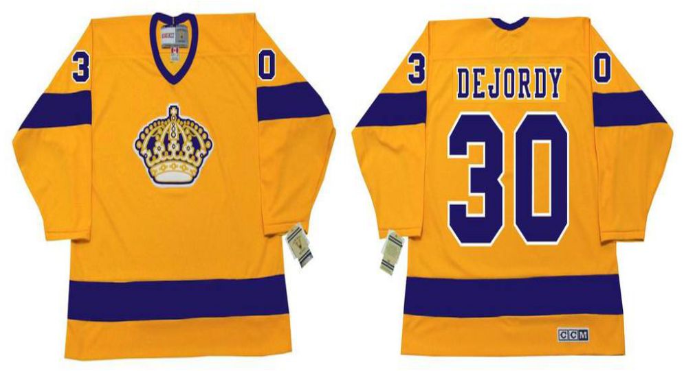 2019 Men Los Angeles Kings 30 Dejordy Yellow CCM NHL jerseys